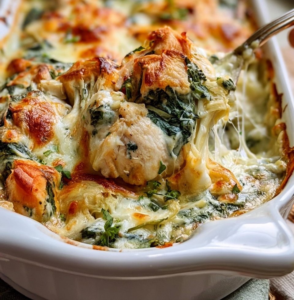 Chicken Spinach Artichoke Casserole