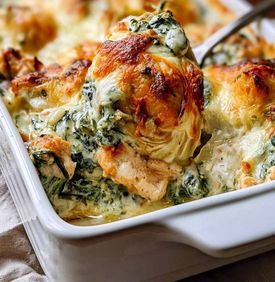 Chicken Spinach Artichoke Casserole