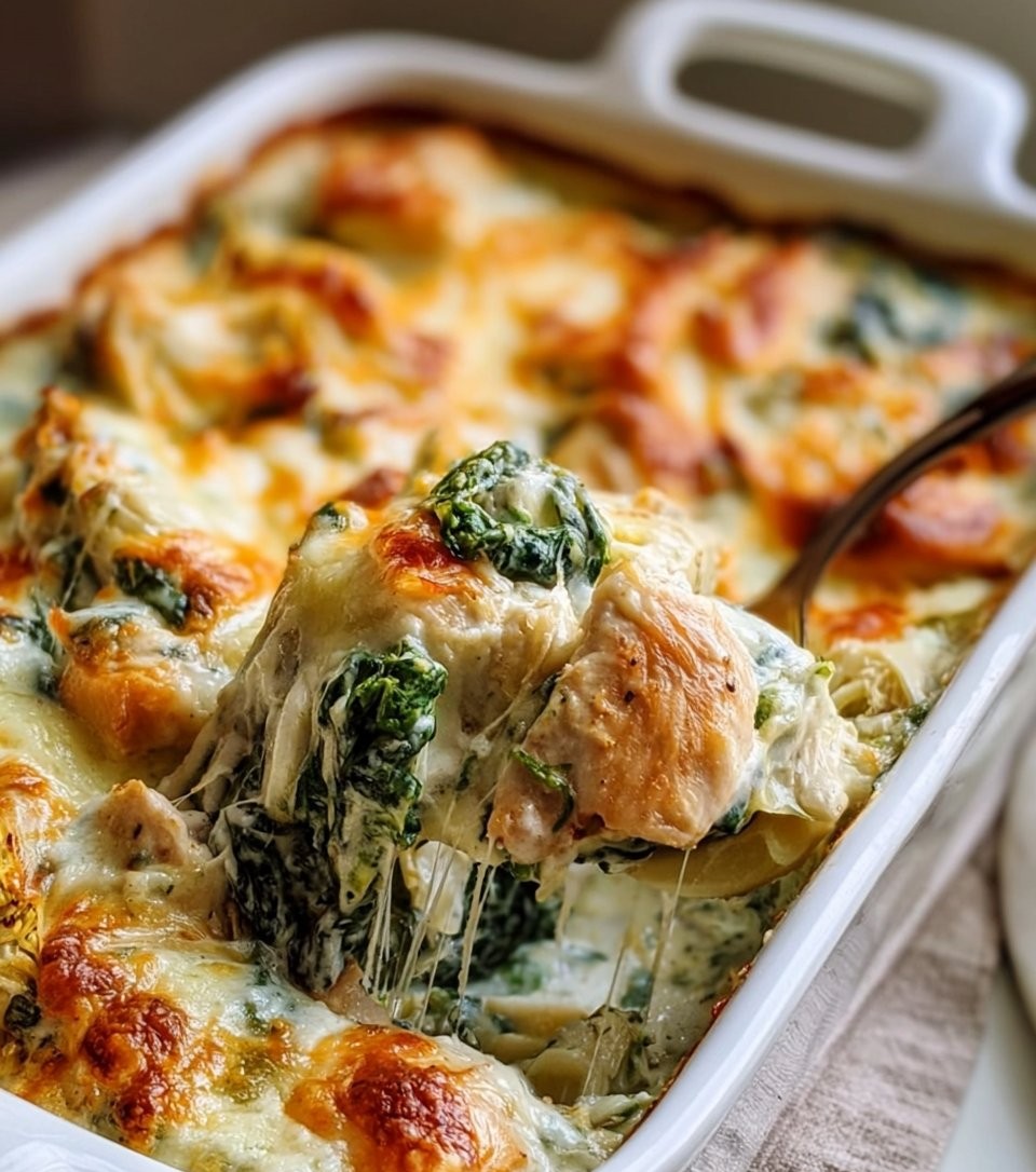 Chicken Spinach Artichoke Casserole