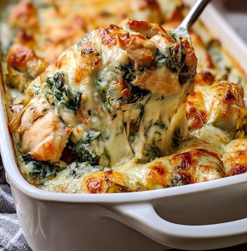 Chicken Spinach Artichoke Casserole