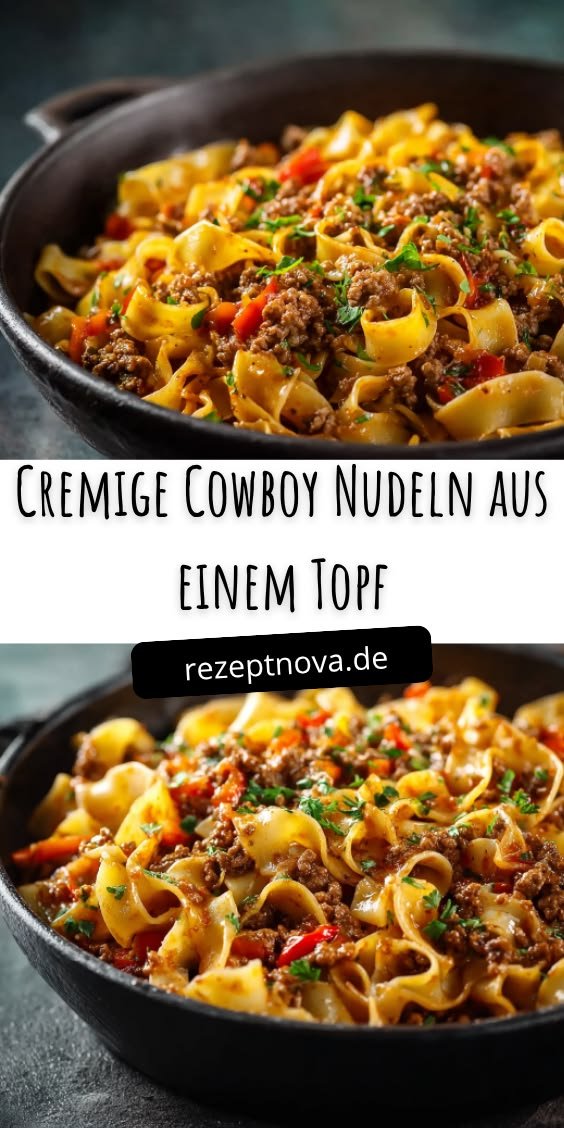 Cremige Cowboy Nudeln aus einem Topf die jeder sofort nachkocht