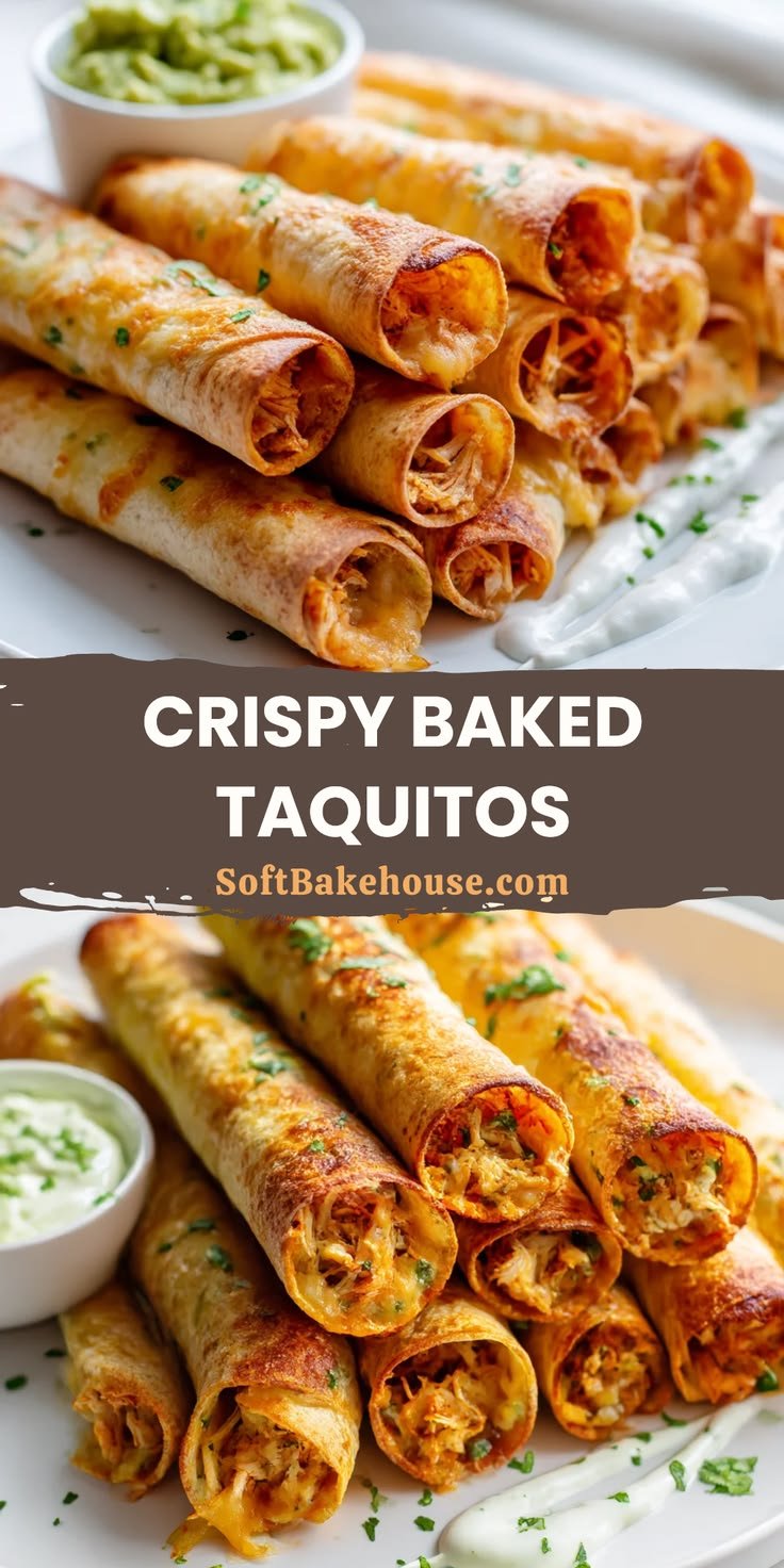 Make Seriously Crispy Baked Chicken Taquitos Tonight