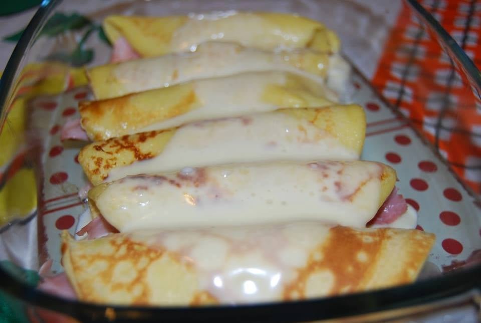 Crepes prosciutto e mozzarella