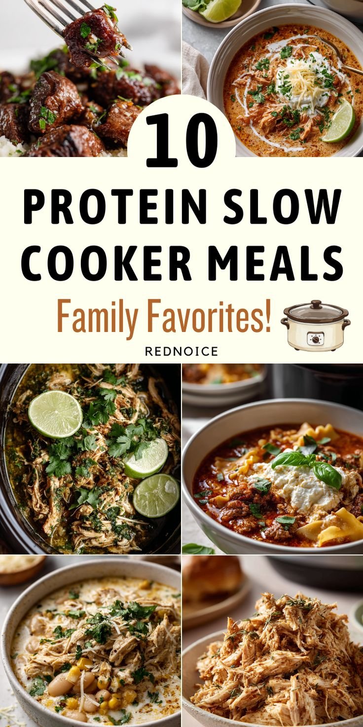 10 High Protein Slow Cooker Meals (Family Favorites)
