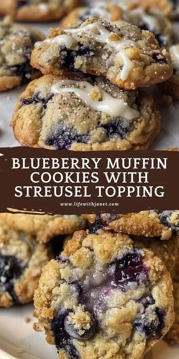 Blueberry Muffin Cookies with Streusel Topping | Easy Bakery-Style Cookie Recipe