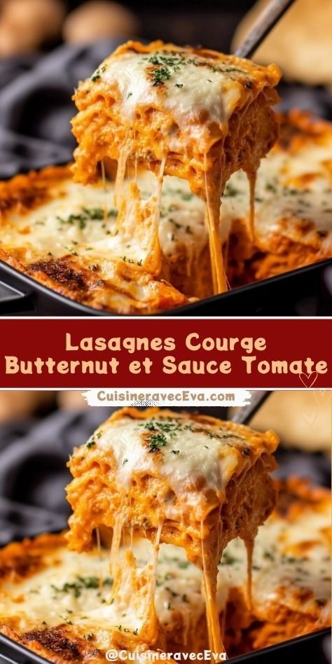 Lasagnes Courge Butternut et Sauce Tomate : fondantes, crémeuses et pleines de saveurs