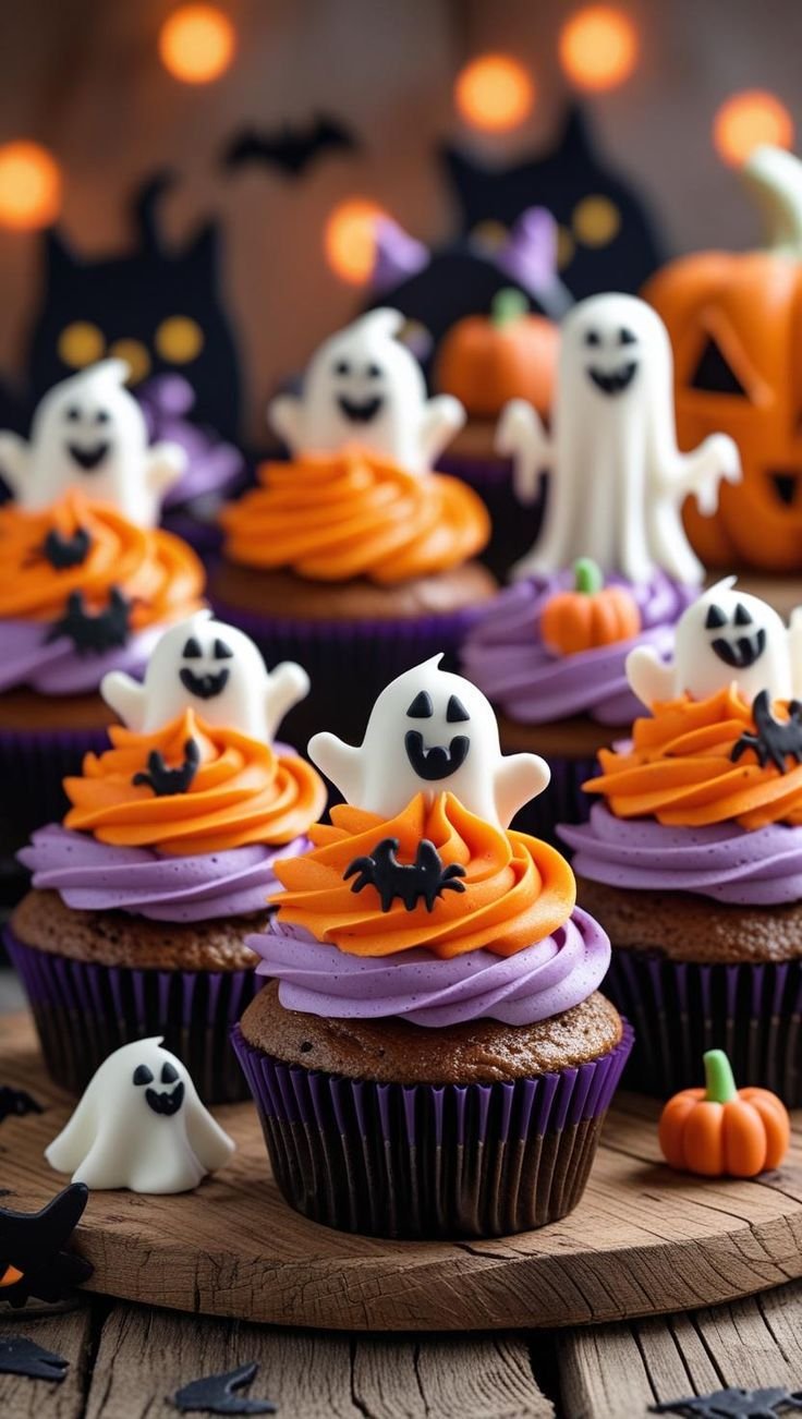 Adorable Ghost Halloween Cupcakes