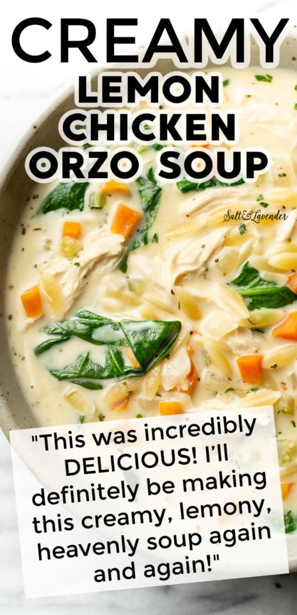 Creamy Lemon Chicken Orzo Soup
