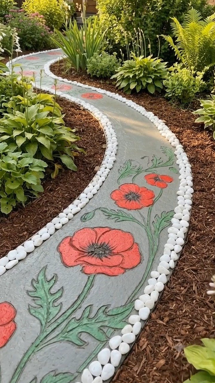 Bemalte Gartenweg-Installation!