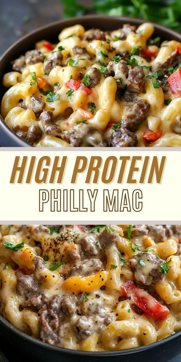 High-Protein Creamy Philly Cheesesteak Mac & Cheese Bliss