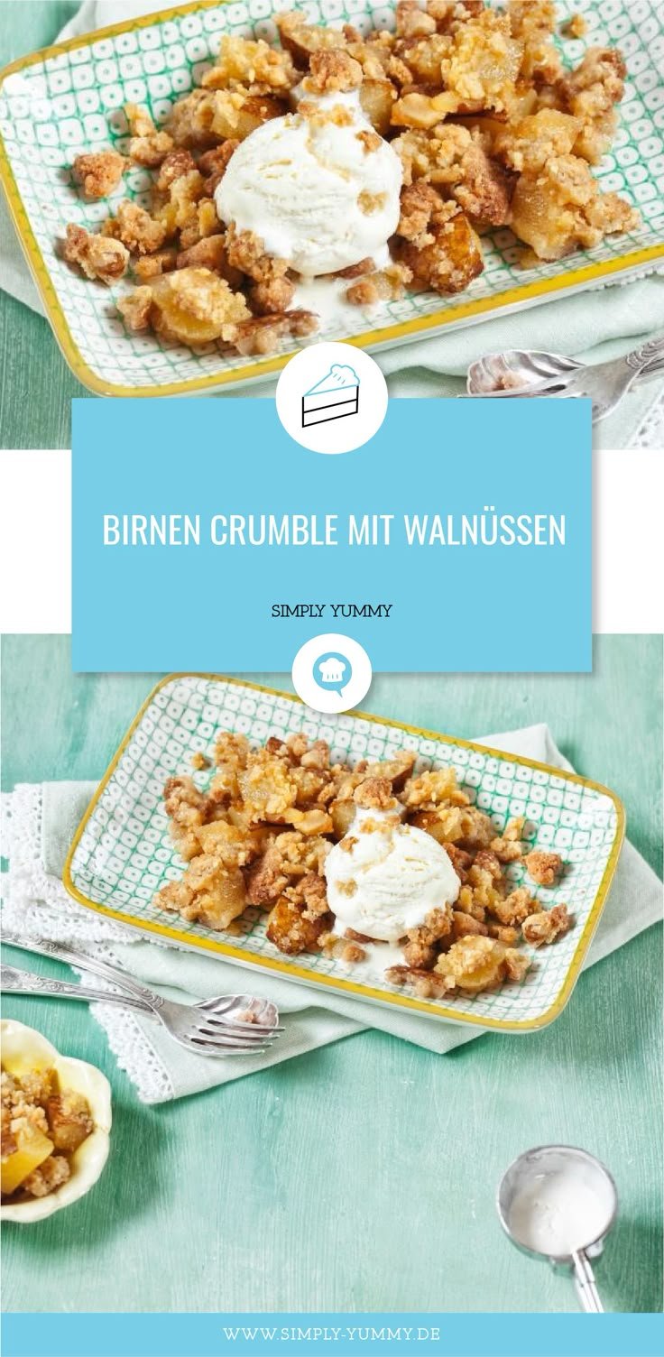 Birnen Crumble mit Walnüssen