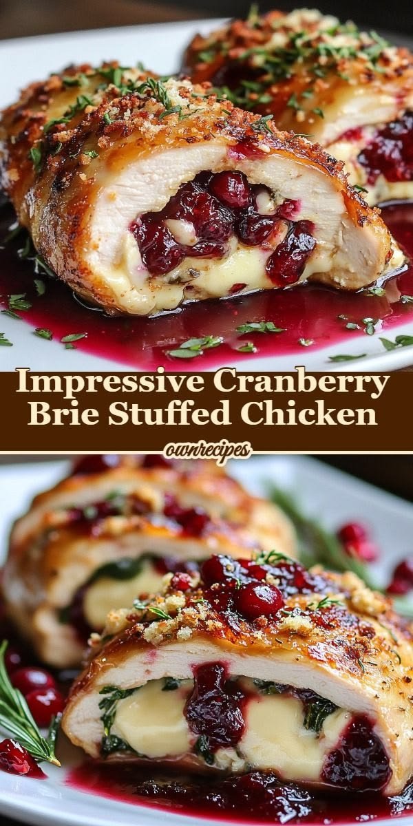 Impressive Cranberry Brie Stuffed Chicken