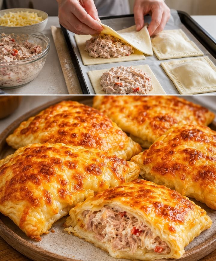 Thunfisch Blätterteig mit Käse