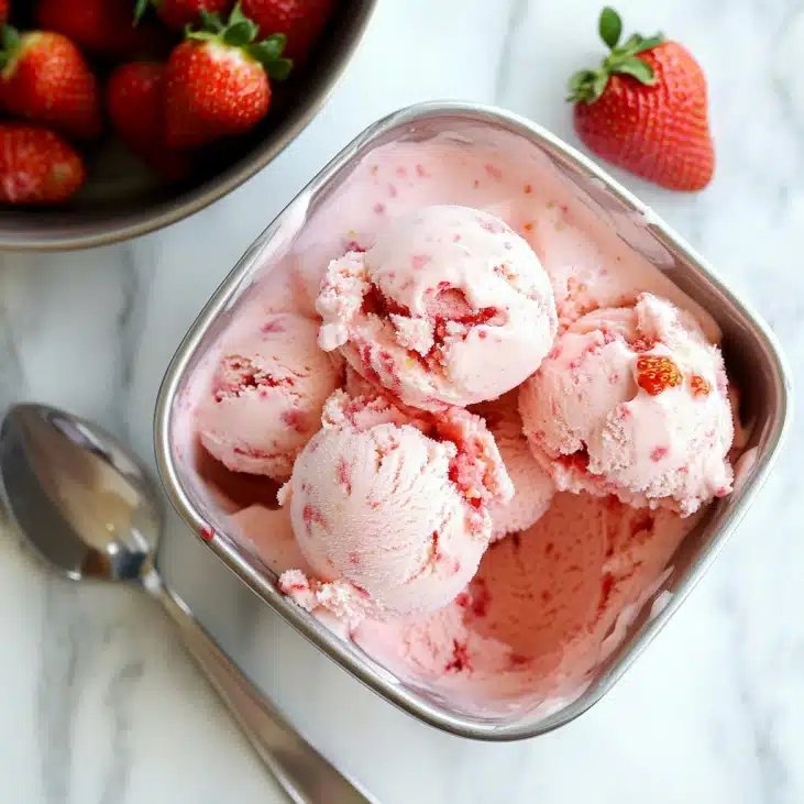 Strawberry Cottage Cheese Ice Cream