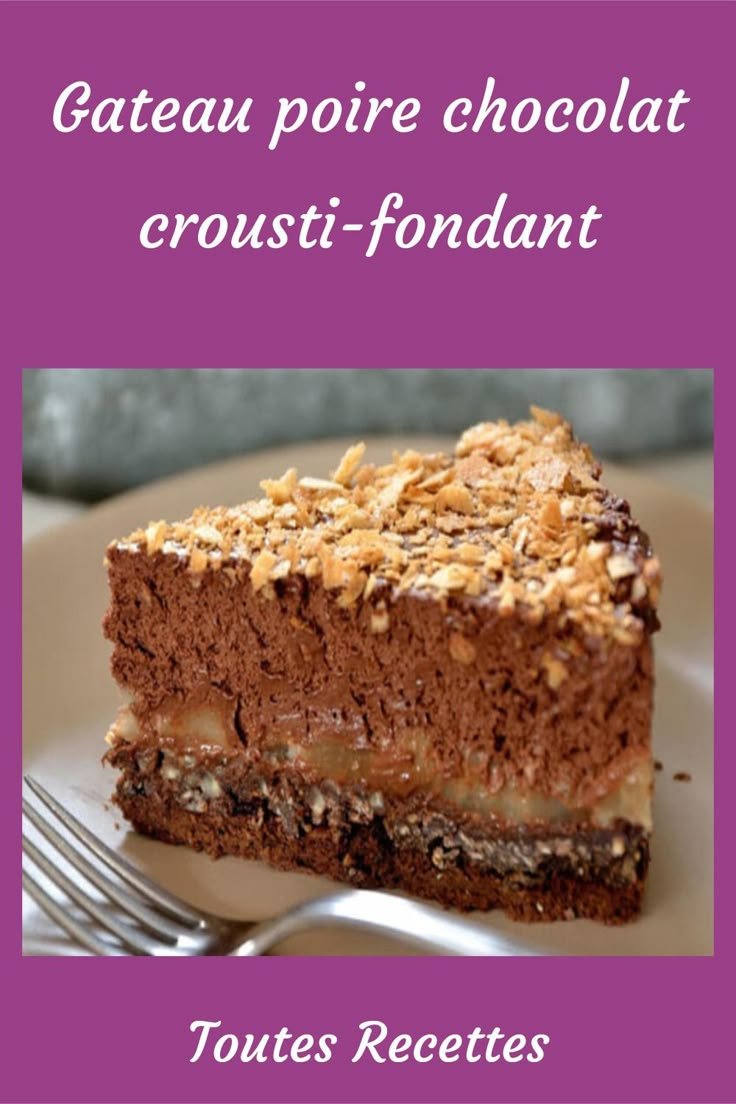 Gateau poire chocolat crousti-fondant