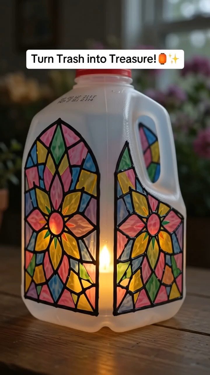 DIY Mosaic Milk Jug Lantern 5 DIY Mosaic Milk Jug Lantern