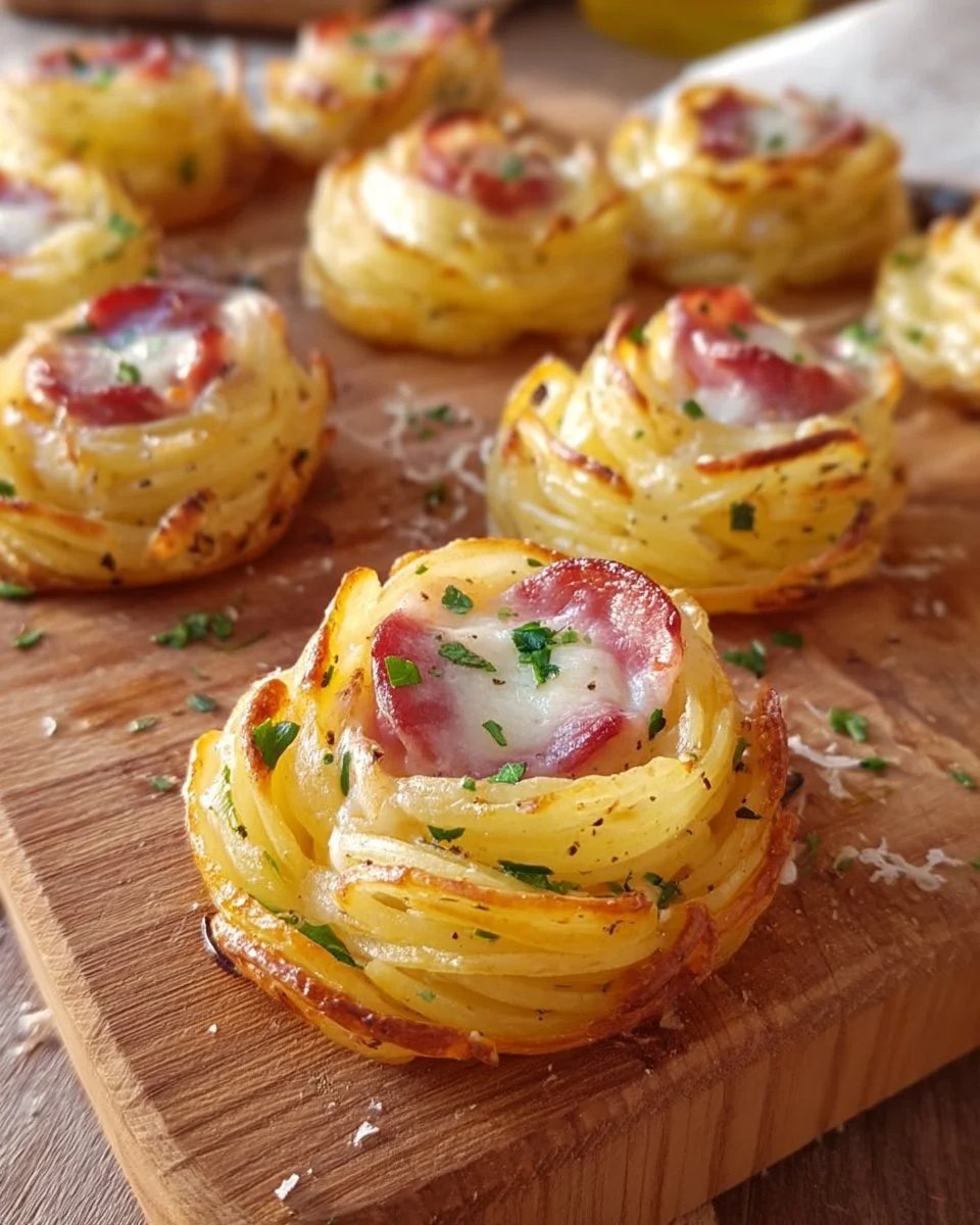 I Nidi di Patate con Pancetta e Mozzarella
