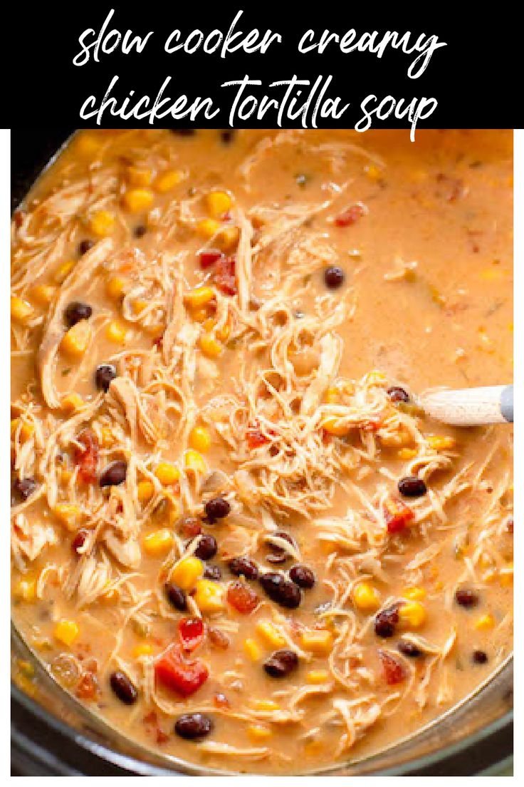 Slow Cooker Creamy Chicken Tortilla Soup | greens &amp; chocolate