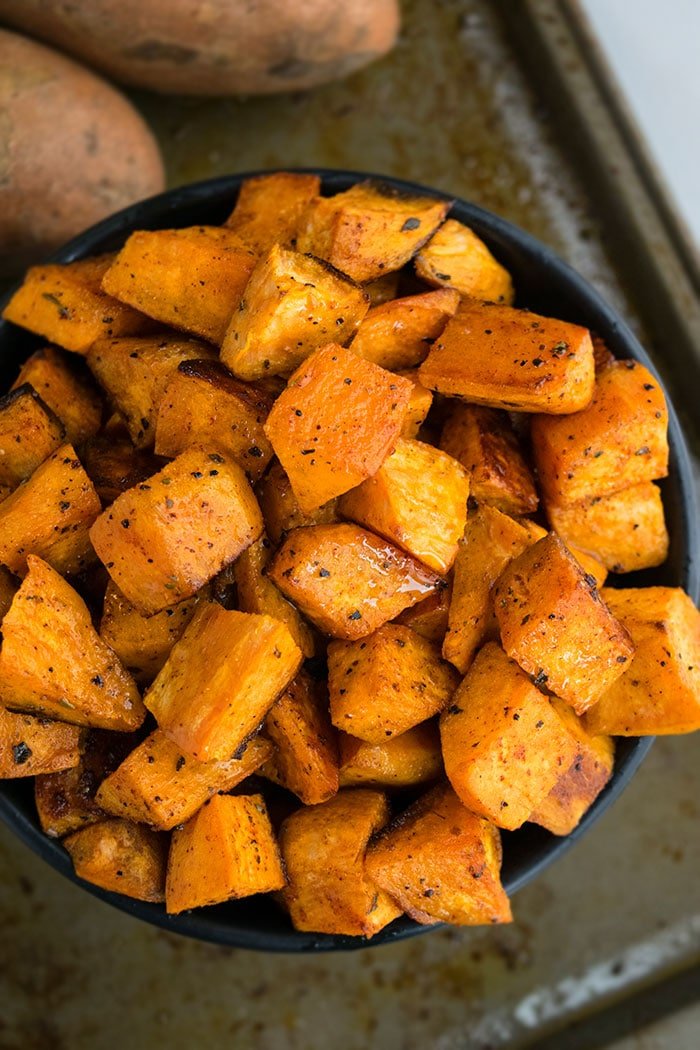 One Pan Roasted Sweet Potatoes