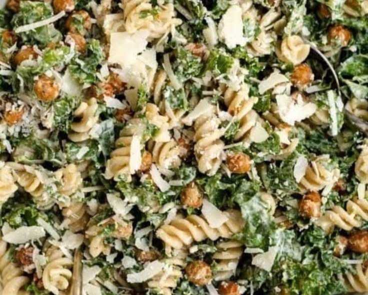 Kale Caesar Pasta Salad