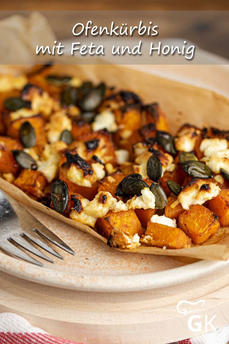 Ofenkürbis mit Feta und Honig - Rezept