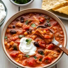 Langsame Koch-Hühnchen-Chili