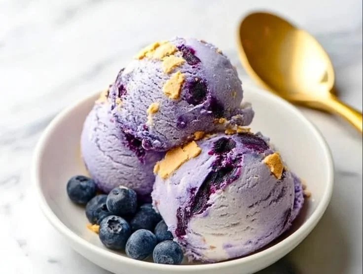 Creamiest Ninja Creami Blueberry Cheesecake Protein Ice Cream