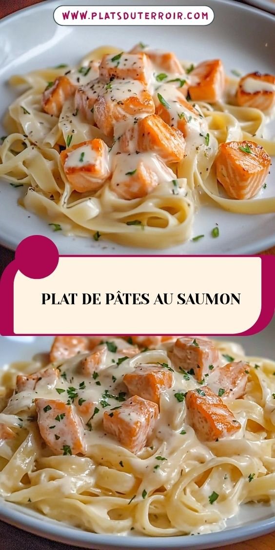 Plat de pâtes au saumon