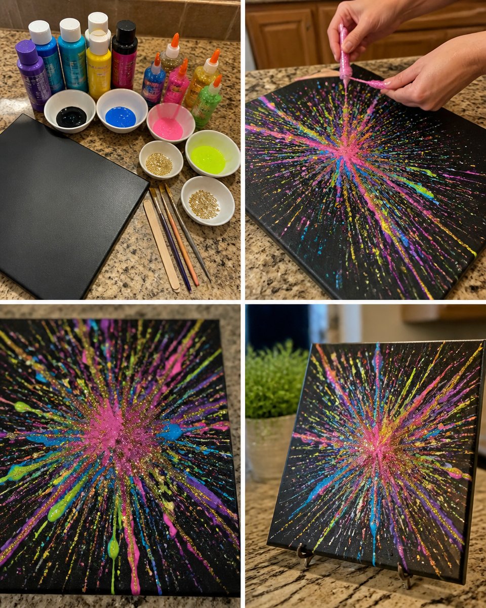 Glitter Firework Canvas 13 Glitter Firework Canvas
