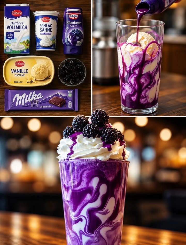 Blaubeere Latte