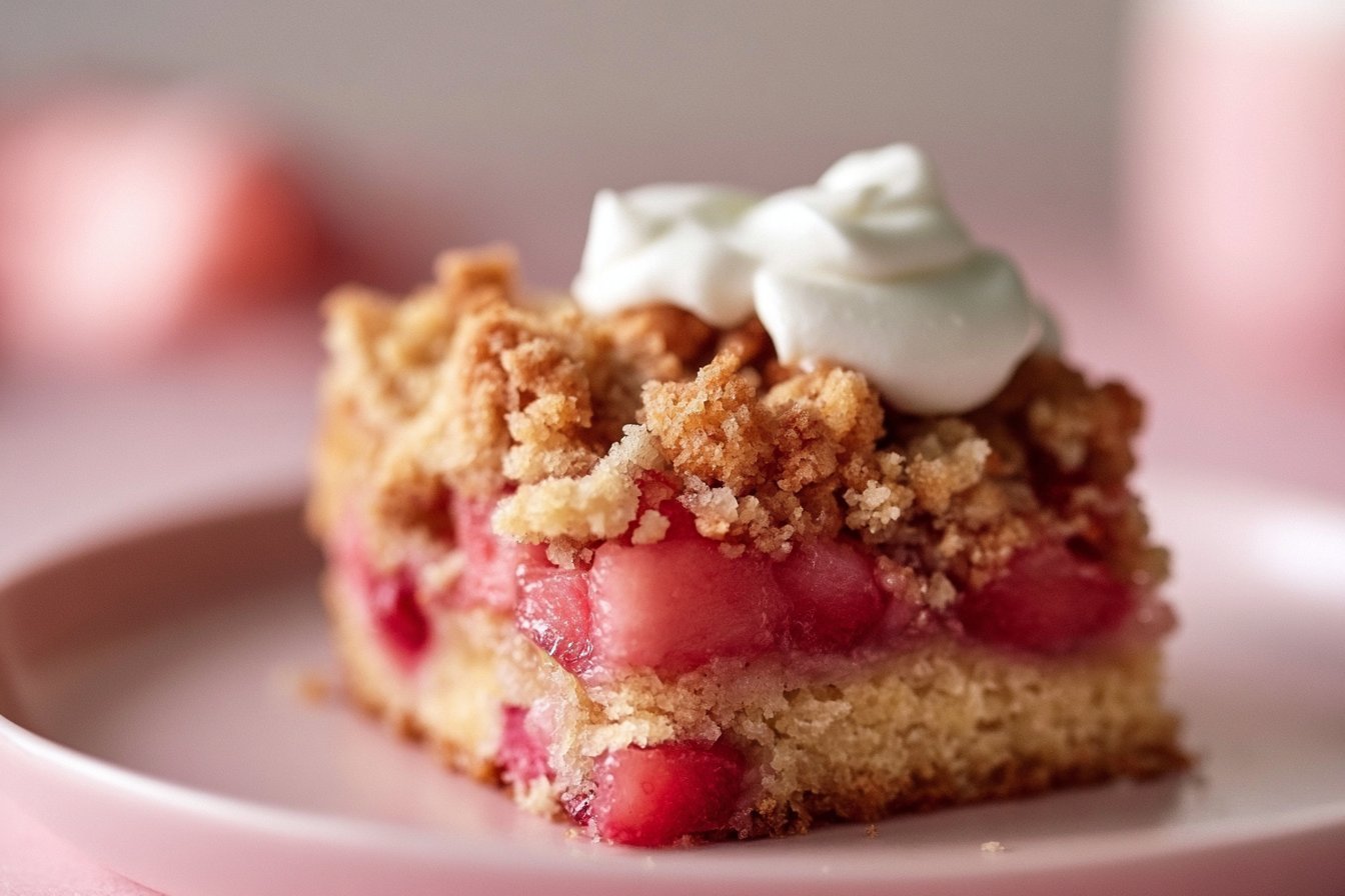 Crispy Rhubarb Streusel Cake