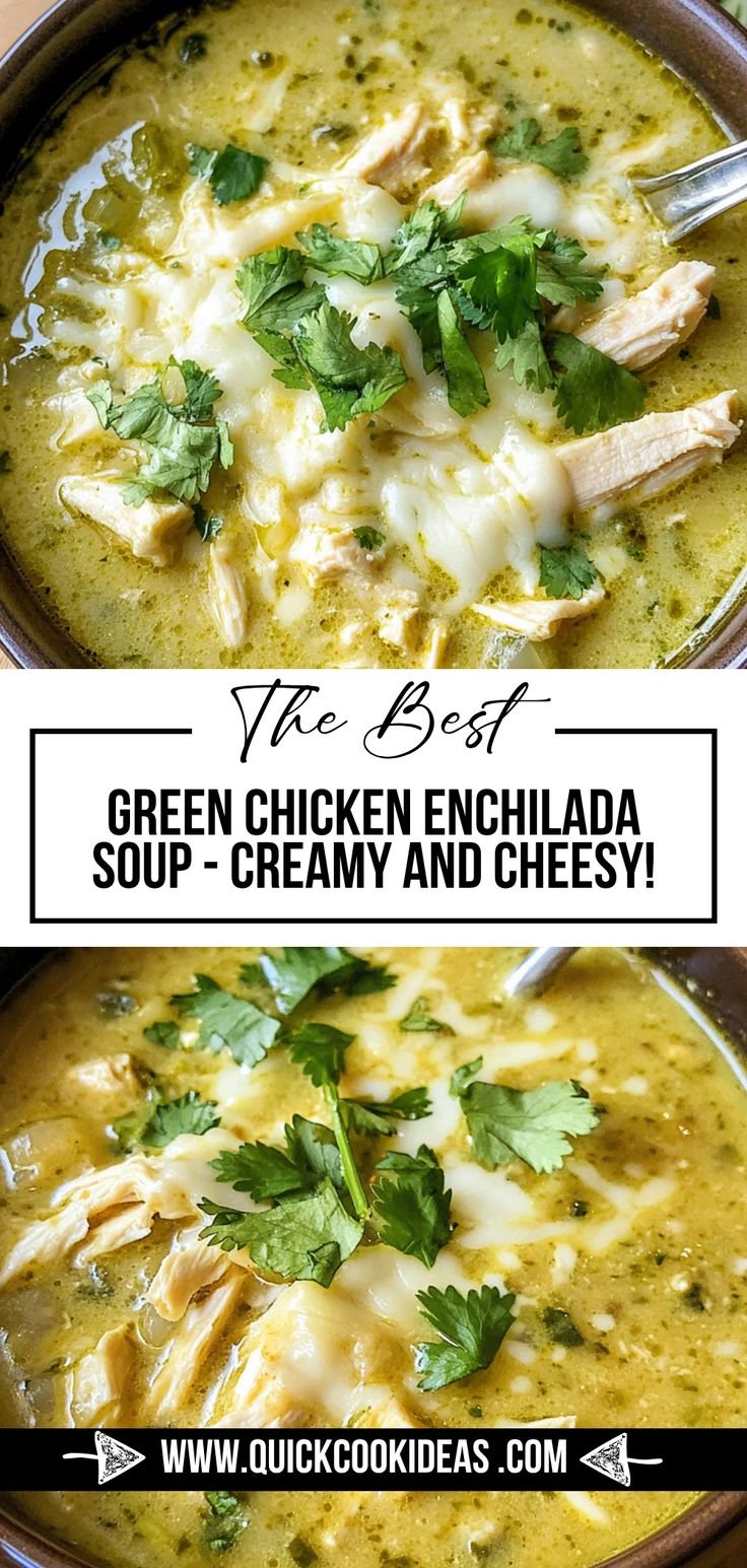 Green Chicken Enchilada Soup - Creamy and Cheesy! Perfect for Easy Dinner Ideas & Meal Prep