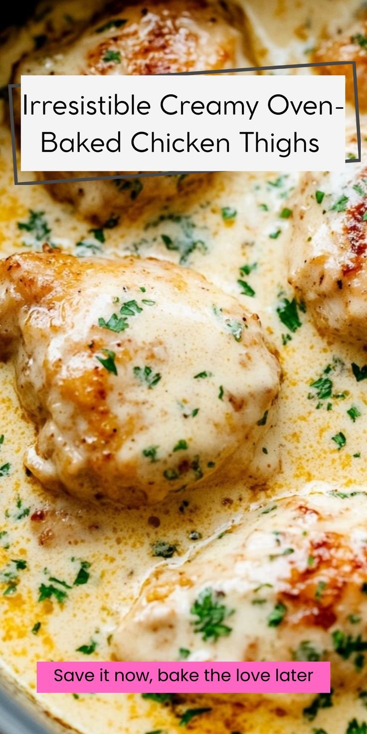 Creamy Oven Baked Chicken Thighs Recipe
