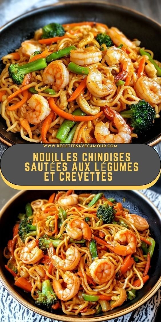 Gourmandise asiatique : Nouilles sautées aux crevettes et légumes croquants