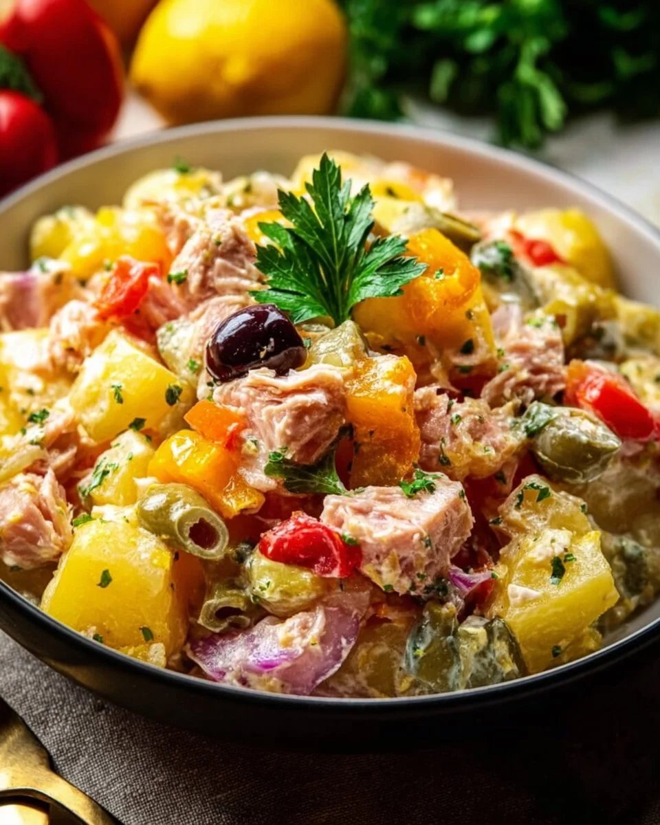Insalata di patate con tonno