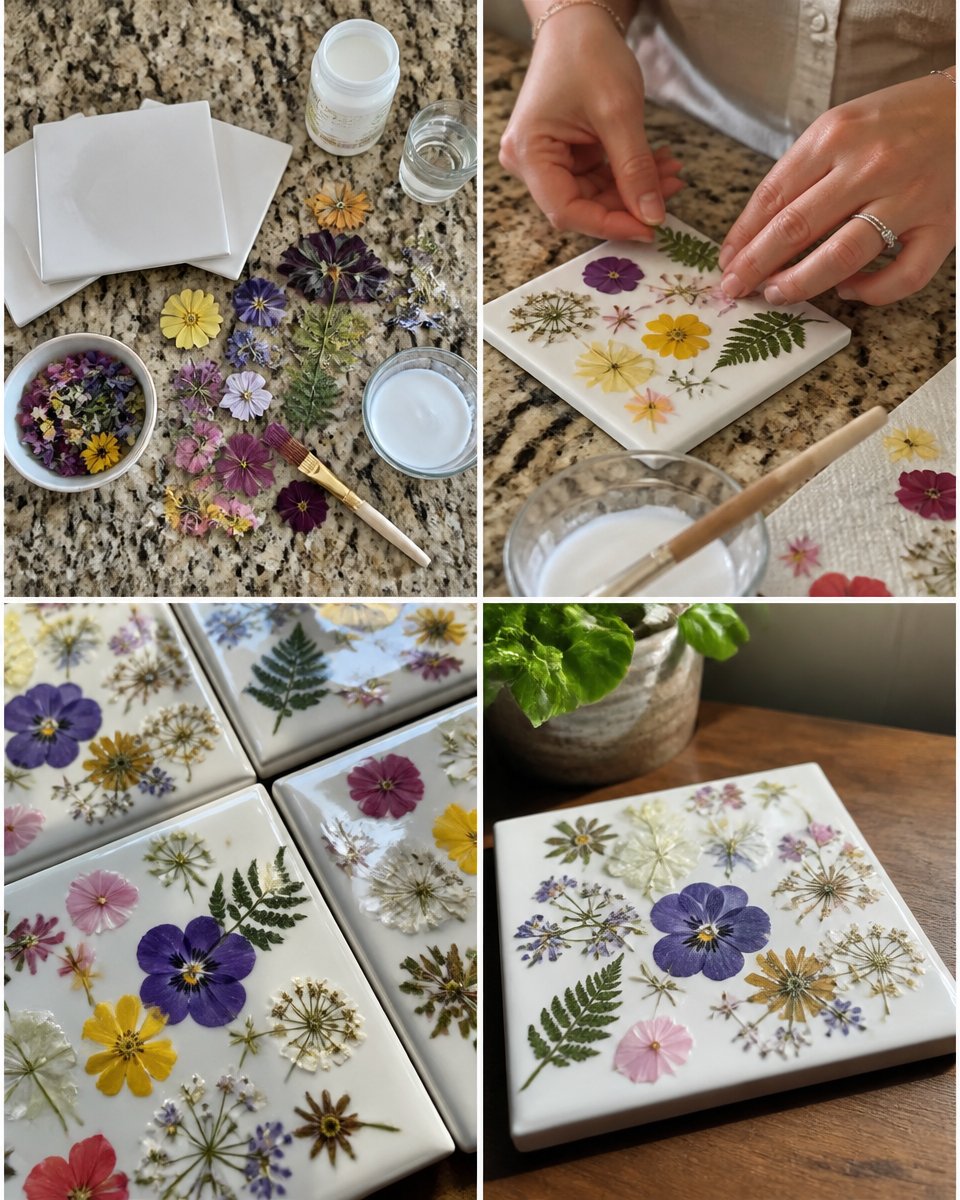 Pressed Flower Coasters 13 Pressed Flower Coasters