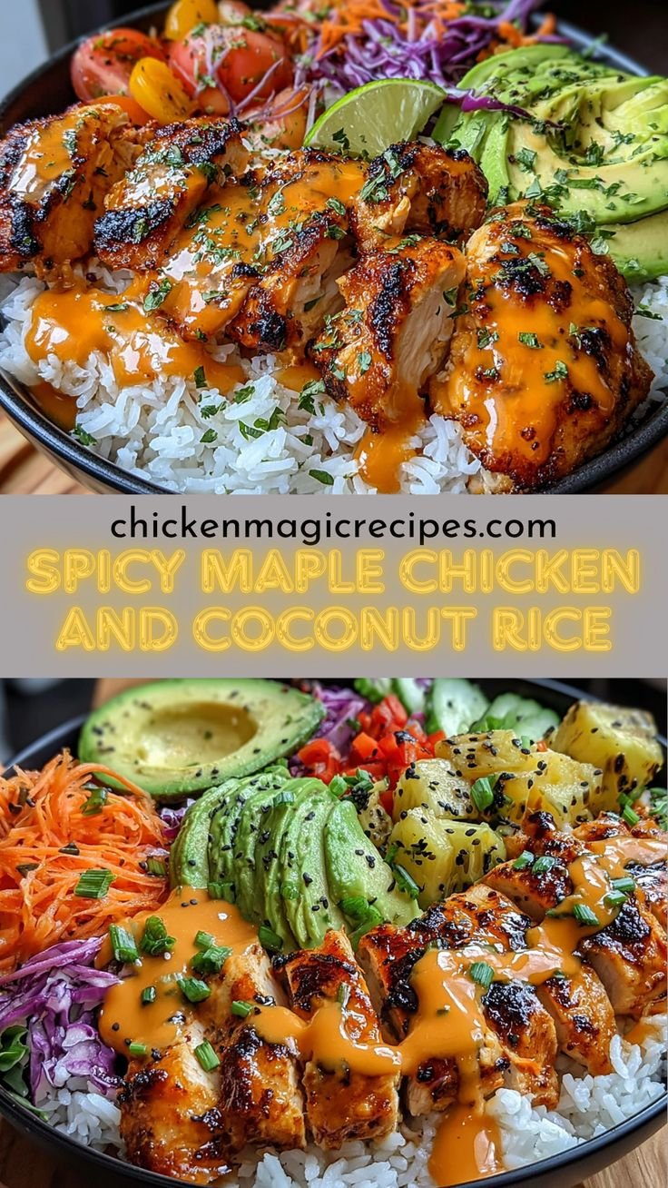 Spicy Maple Chicken and Coconut Rice