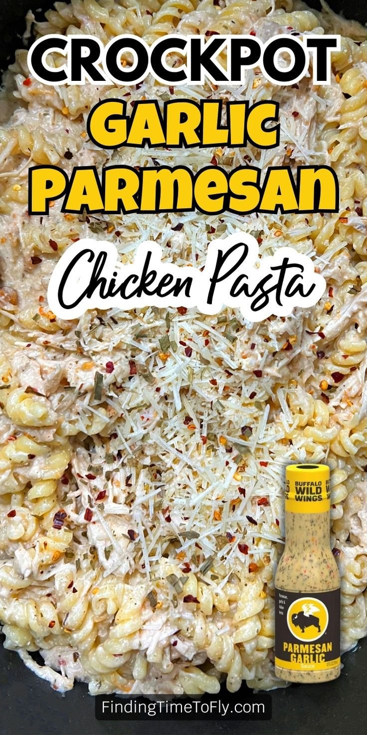 Crockpot Chicken Pasta with Buffalo Wild Wings Sauce