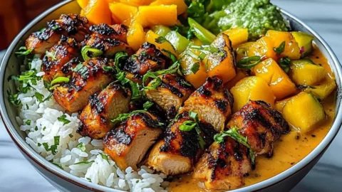 Irresistible 30-Min Chicken Mango Rice Bowl You'll Adore