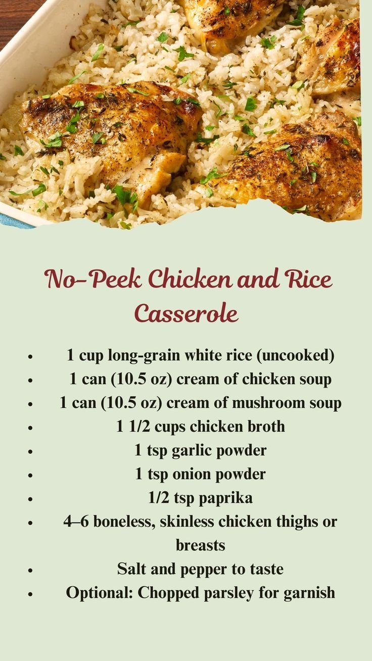 No-Peek Chicken and Rice Casserole