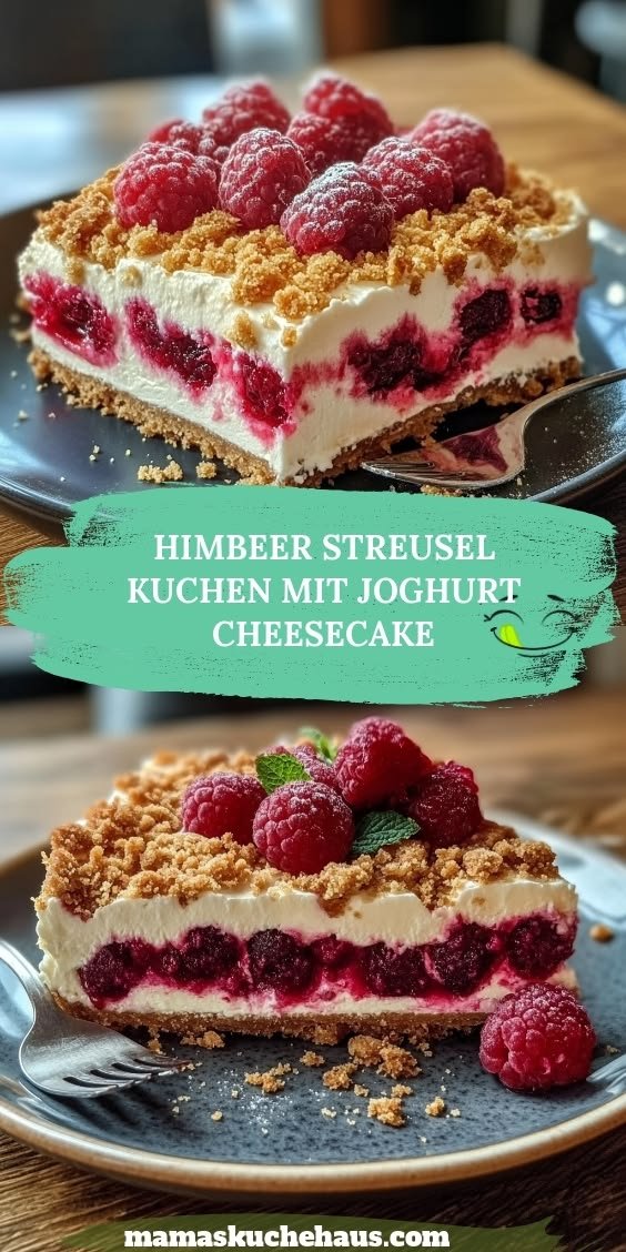 Himbeer Streusel Kuchen mit Joghurt Cheesecake