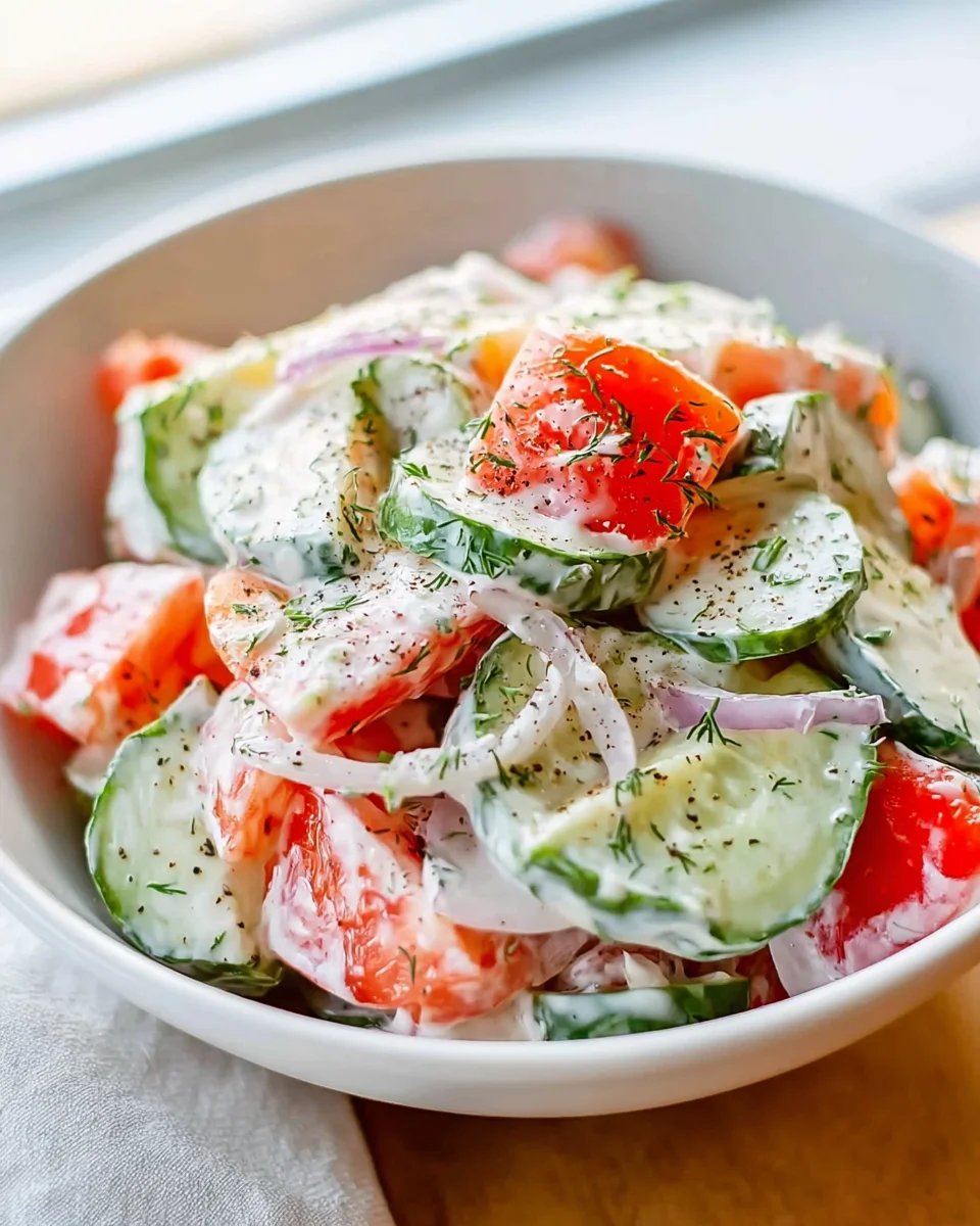 Creamy Cucumber Tomato Delight Salad