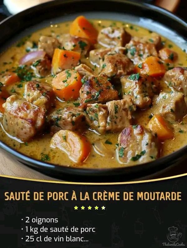 Chef Cyril Lignac | Sauté de porc à la crème de moutarde | Facebook
