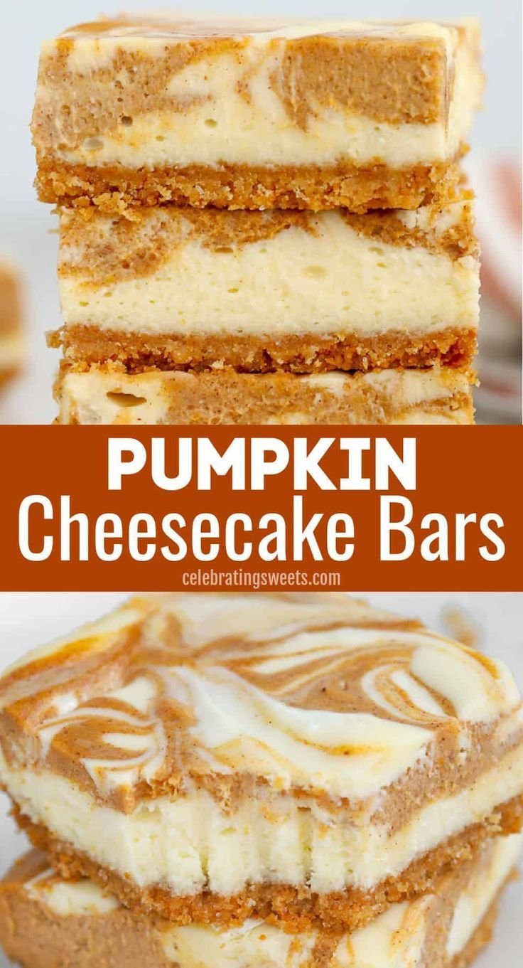Creamy Pumpkin Cheesecake Bars