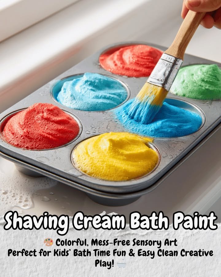 Pintura de baño con crema de afeitar