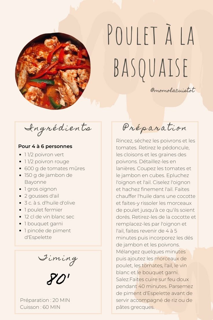 Poulet à la basquaise