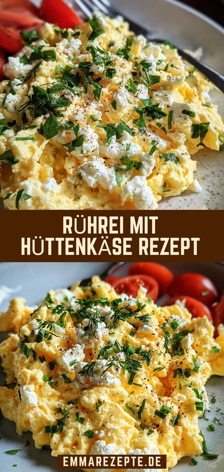 Rührei mit Hüttenkäse Rezept Für Ein Gesundes Frühstück Und Schnelle Mahlzeiten