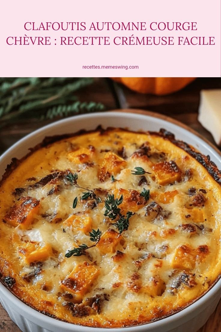Clafoutis Automne Courge Chèvre : Recette Crémeuse Facile