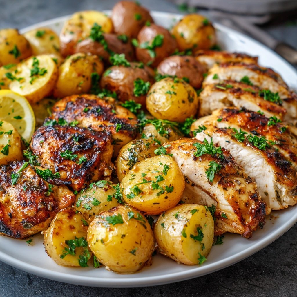 Sheet Pan Lemon Balsamic Chicken and Potatoes Made Easy!