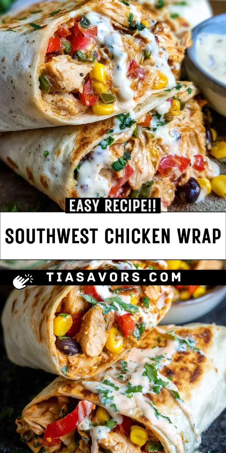 Chicken Dishes Recipes Featuring A Southwest Chicken Wrap For Lunch
